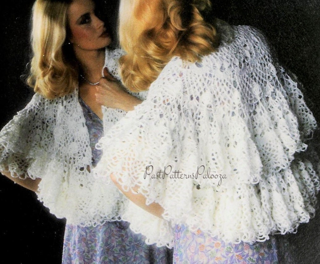 Vintage Crochet Pattern Womens Pretty Lacy Circular Shawl PDF Instant ...