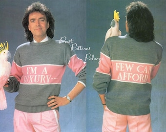 Vintage Knitting Pattern I&#39;m A Luxury Few Can Afford Sweater PDF Instant Digital Download Funny Womens Mens Adult Jumper 4 Ply
