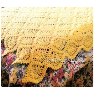 Vintage Crochet Afghan Pattern Pineapple Throw Bedspread PDF Instant Digital Download Pineapples Motif Twin Bed Blanket 49x81 10 Ply 1