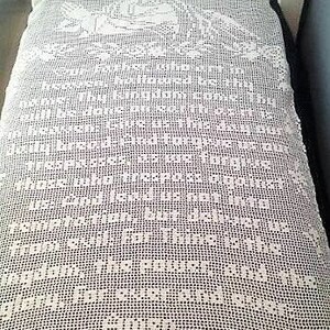 Vintage Filet Crochet Pattern the Lords Prayer Panel or Wall Hanging ...