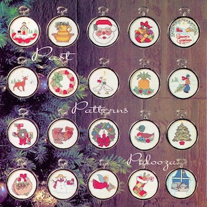 Vintage Cross Stitch Patterns 50 Mini Country Christmas Ornaments PDF Instant Digital Download Classic Holiday Designs 2-3 Inch