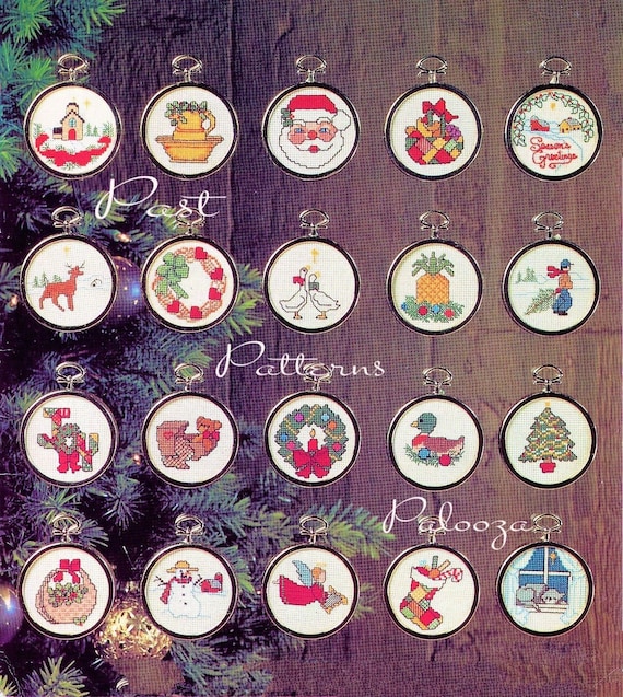 Vintage cross stitch christmas ornaments Clearance