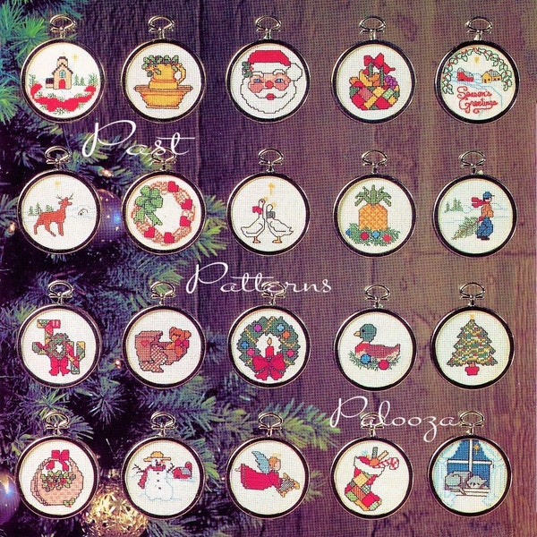 Vintage Cross Stitch Patterns 50 Mini Country Christmas Ornaments PDF Instant Digital Download Classic Holiday Designs 2-3 Inch
