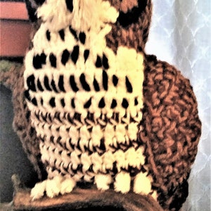 Vintage Crochet Great Horned Owl Pattern PDF Instant Digital Download Amigurumi Plush Stuffed Toy Brown Realistic Owl Bird of Prey afbeelding 2