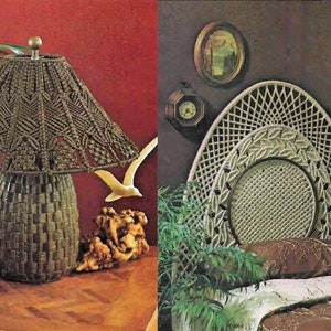 Vintage Macrame Patterns Book Fiber Form & Fantasy Opus No. 1 PDF Instant Digital Download Home Decor Wall Hangings Lamps Bed Headboard 1970 image 6