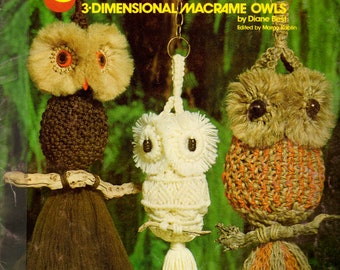 Vintage ALL Owls Rascals 3D Macrame Owls Patterns Book PDF Instant Digital Download 13 Projects Retro Owls Owls Owls!! For Home and Patio