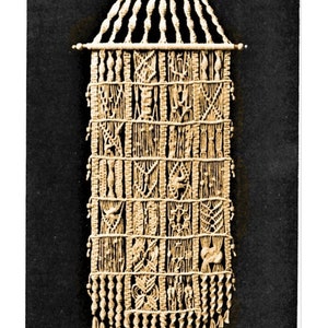 Vintage Macrame Sampler Wall Hanging Pattern 34&quot; PDF Instant Digital Download Beaded Knotwork Indoor Outdoor Boho Decor