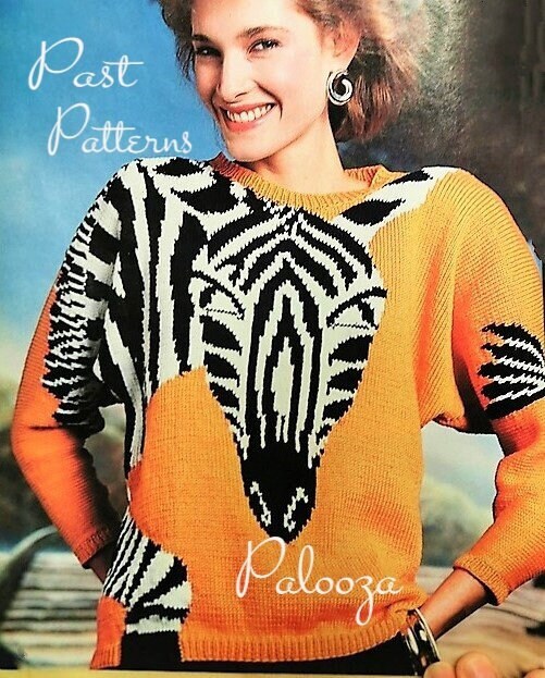 定番人気！ Vintage Knitting Pattern Womens Wild Stripes Zebra Sweater トップス