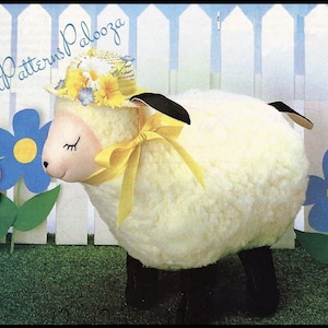 Vintage Sewing Pattern 14" Plush Fleece Country Easter Lamb Soft Sculpture Toy PDF Instant Digital Download Sewn Soft Spring Lamb Sheep