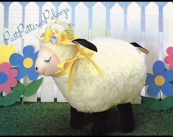 Vintage Sewing Pattern 14" Plush Fleece Country Easter Lamb Soft Sculpture Toy PDF Instant Digital Download Sewn Soft Spring Lamb Sheep