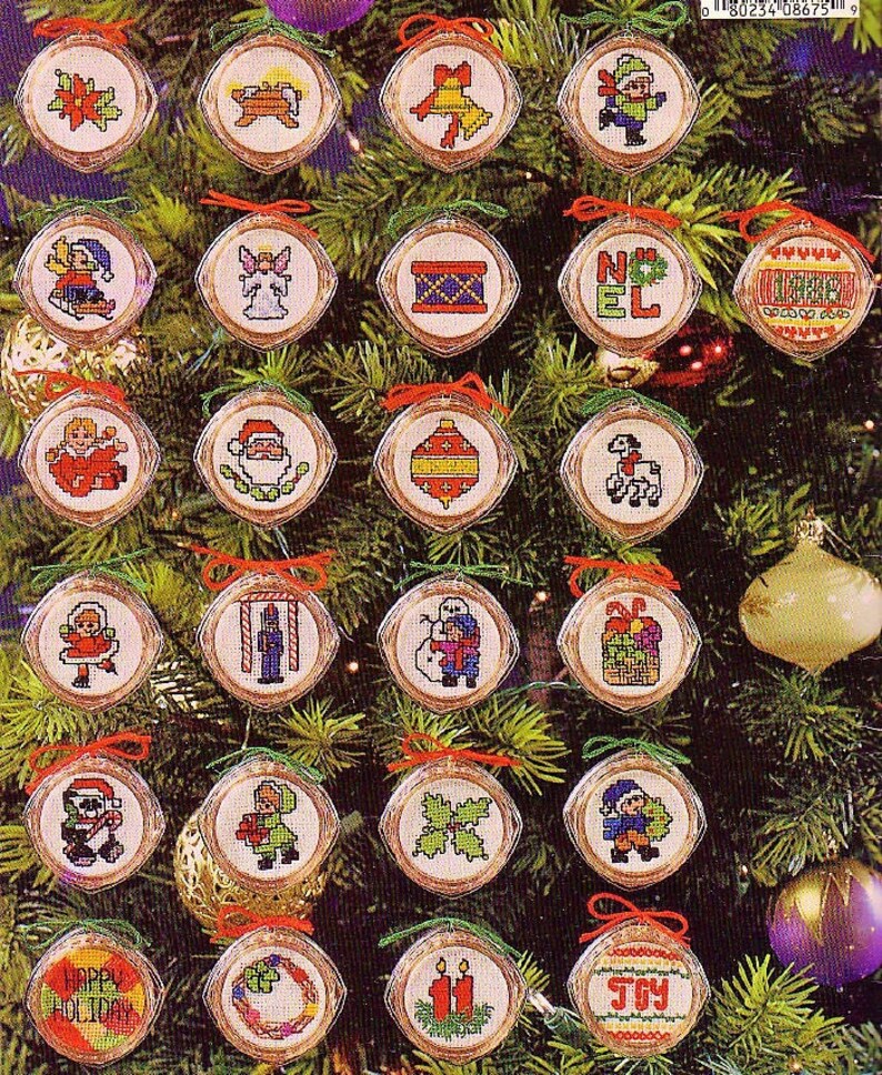 Vintage Cross Stitch Patterns Mini Christmas Ornaments PDF Instant ...