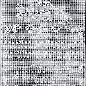 Vintage Filet Crochet Pattern the Lords Prayer Panel or Wall Hanging ...