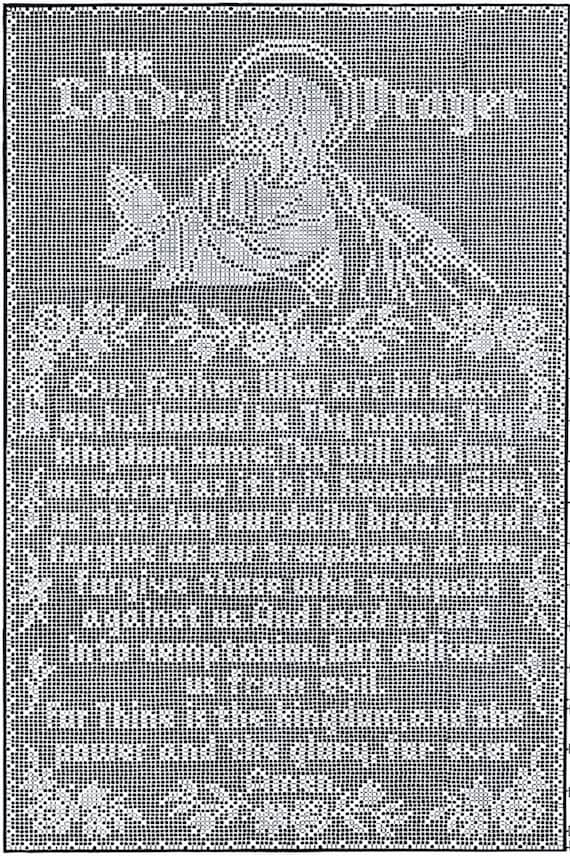 Vintage Filet Crochet Pattern the Lords Prayer Panel or Wall - Etsy Canada