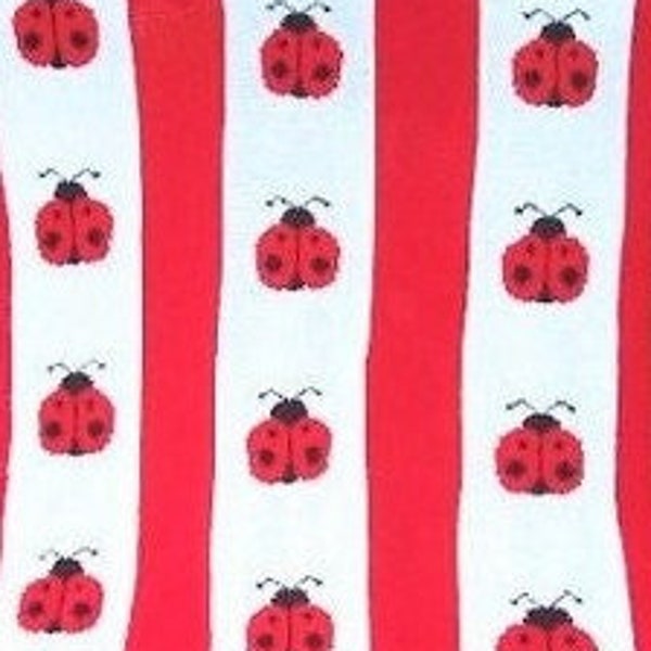 Vintage Knitting Pattern Ladybug  Stripes Afghan PDF Instant Digital Download Lady Bug Ladybird  Motif Throw Blanket 54x73 4 Ply