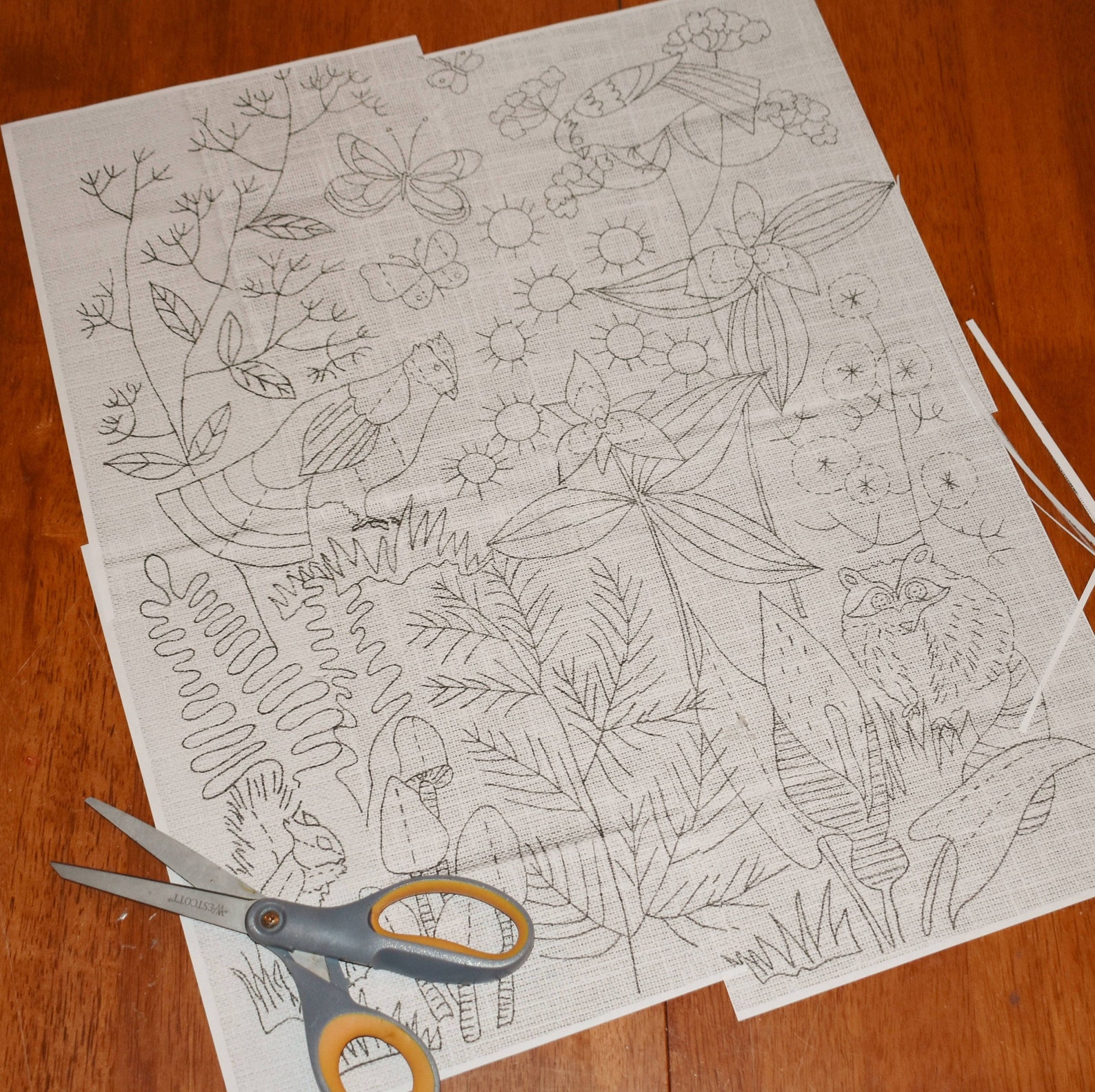 Crewel Insects Vintage Crewel Embroidery Pattern Woodland Plants Animals Botanical ...
