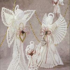Vintage Crochet Patterns Cotton Thread Lace Christmas Angel Ornaments Centerpieces Tree Toppers PDF Instant Digital Download 7 Designs imagen 7