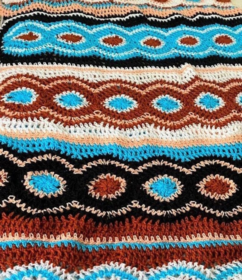 Vintage Crochet Navajo Afghan Pattern PDF Instant Digital Etsy