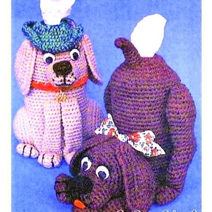 Vintage Crochet Pattern Puppy Dog Pooping Bathroom Tissue Roll Cover Holder PDF Instant Digital Download Toilet Tissue Amigurumi 4-Ply