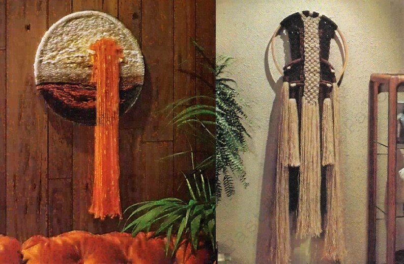 Vintage Macrame Patterns Book Fiber Form & Fantasy Opus No. 1 PDF Instant Digital Download Home Decor Wall Hangings Lamps Bed Headboard 1970 image 7