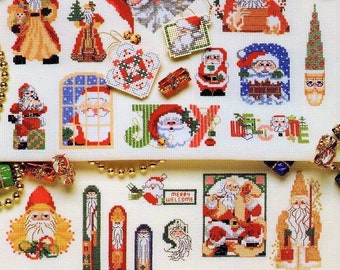 Vintage Cross Stitch Patterns Santa Claus Father Christmas St. Nick Motifs PDF Instant Digital Download Holiday Embroidery Needlepoint