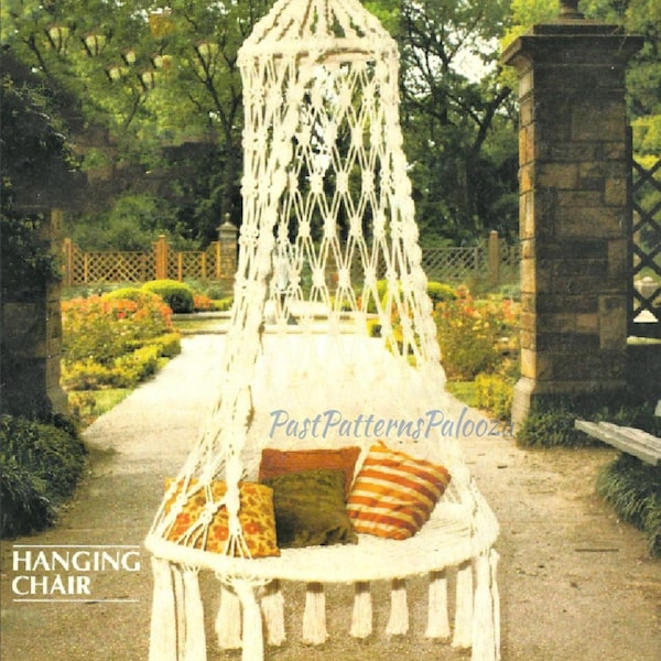 Vintage Macrame Pattern 6' Large Outdoor Swinging Chair Hanging Patio Backyard Swing Boho Hippie Chic PDF Instant Digital Download 6 Foot