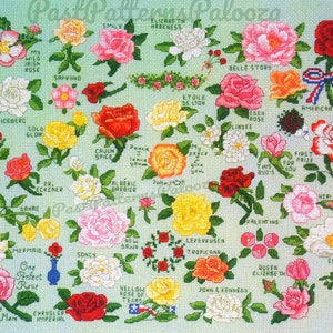 Vintage Cross Stitch Patterns Roses Rose Variety Motifs PDF Instant Digital Download Embroidery Mini Rose Flower 44 Designs A1