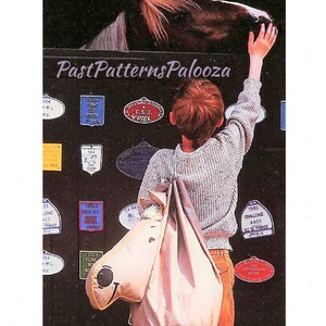 Vintage Sewing Pattern Pony Horse Tote Bag Waterproof Stable Bag Cinched Carry-All PDF Instant Digital Download image 2