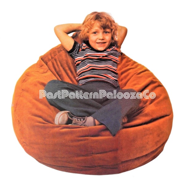 Coussin de chaise vintage pour enfant, patron de couture en velours côtelé, tissu PDF, téléchargement numérique instantané, design rétro des années 70