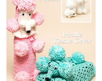 Vintage Crochet Pattern Retro Old Time Poodle Bottle Cover & Tissue Cover Set PDF Instant Digital Download MCM 1950s Decor