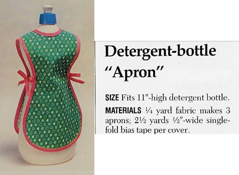 Vintage Sewing Pattern Dish Soap Detergent Bottle Apron PDF Etsy