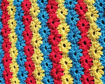 Vintage Crochet Pattern Daisy Chains Afghan Pattern PDF Instant Digital Download Daisy Interlocking Daisies Flower Blanket 10 Ply 41x50