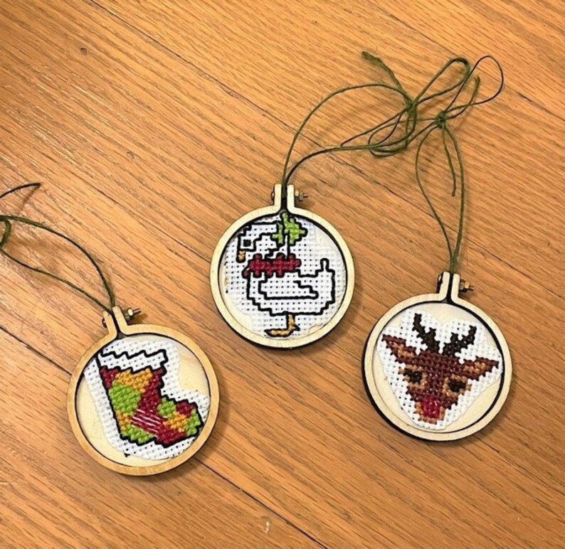 Vintage Cross Stitch Patterns Mini Christmas Ornaments PDF Instant ...
