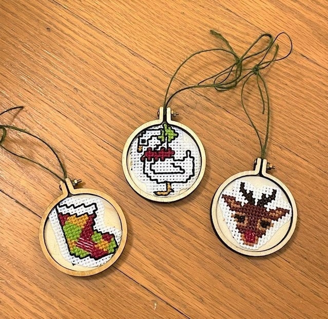 Vintage Cross Stitch Patterns Mini Christmas Ornaments PDF Instant ...