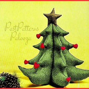 Vintage Sewing Pattern Large 32&quot; Calico Christmas Tree Soft Sculpture Centerpiece PDF Instant Digital Download Plush Holiday Table Decor E1