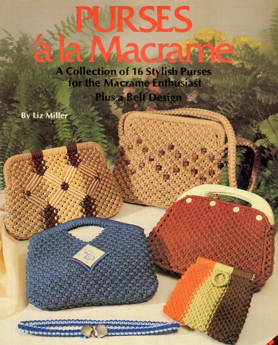 Lot De Livrets Macramé Vintage Années 70 - Sacs à Bijoux, Motifs Cadeaux - Manuel Nœuds