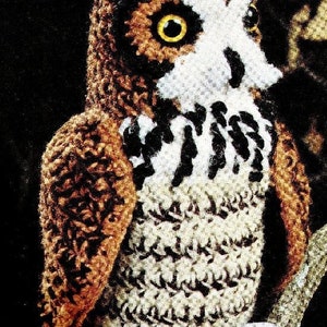 Vintage Crochet Great Horned Owl Pattern PDF Instant Digital Download Amigurumi Plush Stuffed Toy Brown Realistic Owl Bird of Prey afbeelding 7