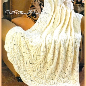 Vintage Knitting Pattern Bear Claw Throw Afghan PDF Instant Digital Download 44x60 10 Ply