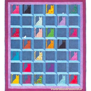Vintage Sewing Pattern Cats in the Attic Bed Quilt PDF Instant Digital Download Kitty Cats and Mice Applique Throw Blanket