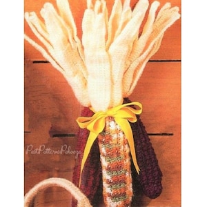 Vintage Crochet Pattern 17&quot; Hanging Dried Indian Corn PDF Instant Digital Download Thanksgiving Fall Autumn Harvest Holiday Decor 10 Ply