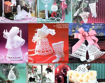 Vintage Crochet Pattern Thread Lace Victorian Ornaments Patterns Fruit Christmas Tree Wedding Favors PDF Instant Digital Download