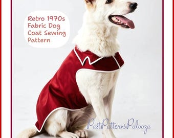 Vintage Sewing Pattern Dressy Dog Coat PDF Instant Digital Download Tailored Custom Fit Fabric Puppy Dog Jacket All Sizes