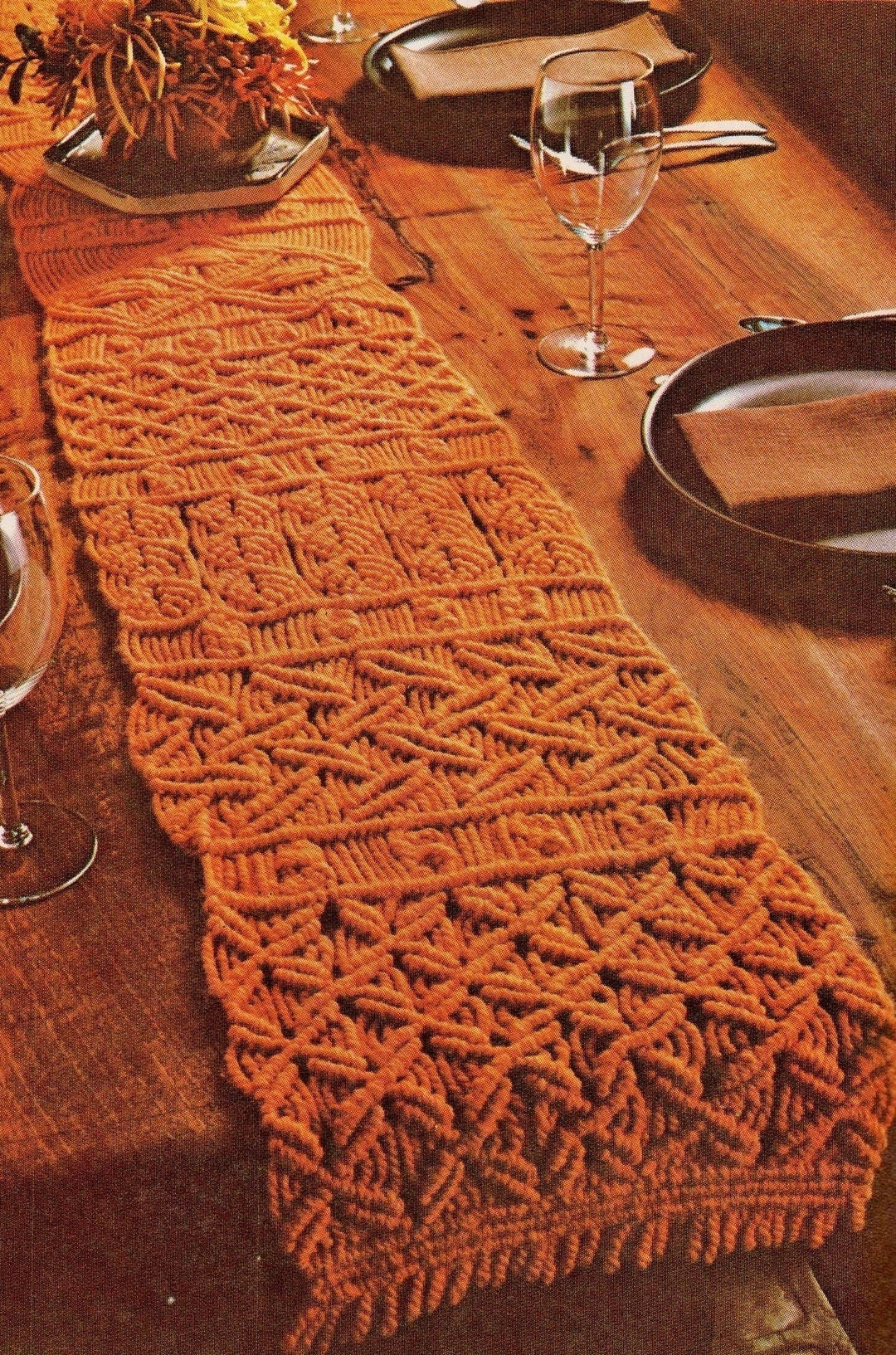 Vintage Macrame Table Runner Pattern PDF Instant Digital Etsy Canada