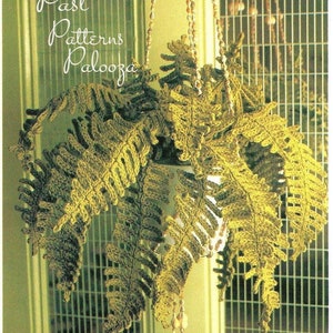 Vintage Crochet Pattern Realistic Potted Fern Plant PDF Instant Digital Download Hanging House Plant 5 Ply image 2