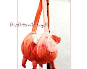 Vintage Sewing Pattern Cute Pig Laundry Bag Animal Tote Carry-All PDF Instant Digital Download Piggy Carry Duffle Bag OR Stuffed Toy
