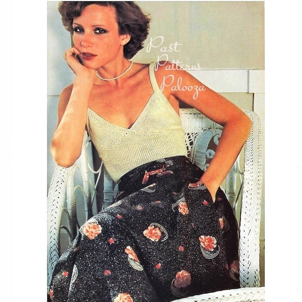 Vintage Camisole Knitting Pattern Fine Knit Bralette Top Summer Tank PDF Instant Digital Download Boho Chic Cami 3 Ply