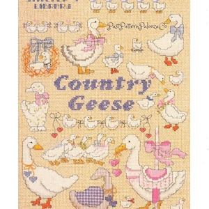 Vintage Cross Stitch Patterns Cute Country Geese Motifs PDF Instant Digital Download Embroidery Goose Gaggle Designs A1