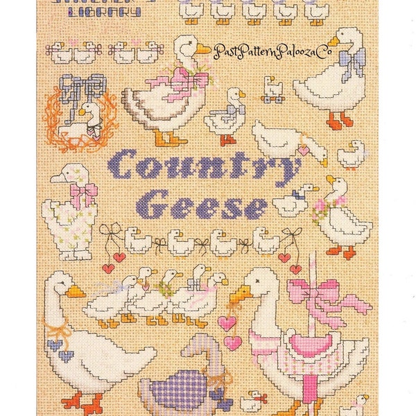 Vintage Cross Stitch Patterns Cute Country Geese Motifs PDF Instant Digital Download Embroidery Goose Gaggle Designs A1