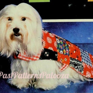 Vintage Sewing Pattern Quilted Patchwork Dog Coat PDF Instant Digital Download Scrap Fabric Prints Quick Easy Puppy Gift