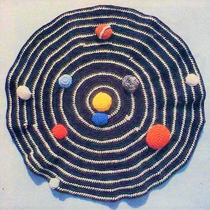 Vintage Crochet Pattern Solar System Planets Wall Hanging PDF Instant Digital Download Outer Space Science Decor 4 Ply