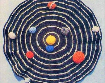school project solar system Vintage Crochet Pattern Solar System Planets Wall Hanging PDF Instant Digital Download Outer Space Science Decor 4 Ply